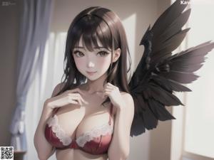 Anime girl with big tits posing for the camera.