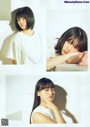 A woman in a white shirt is posing for a picture.